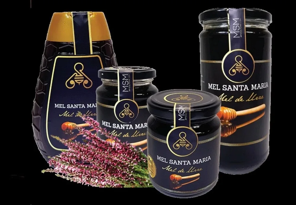 Frascos de Mel de Urze Biológico Santa Maria Émeres produtos regionais